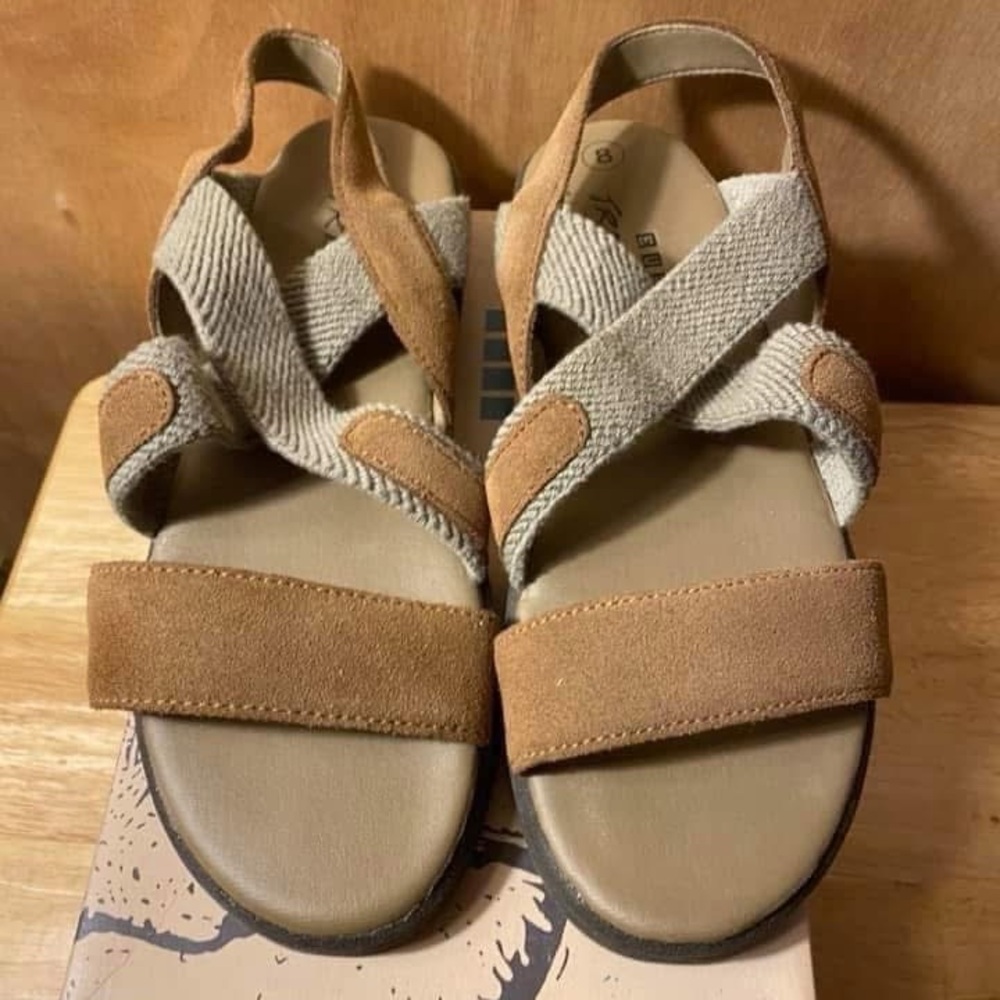 Stylish Tan and Cream Sandals